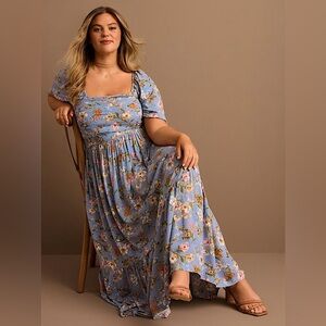 Arula Willow Blue Floral Maxi Dress